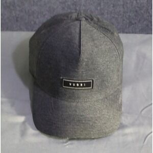 Vuori Hat‎ Adjustable Snapback Baseball Hat Cap Gray Rectangle Logo Adult OS EUC